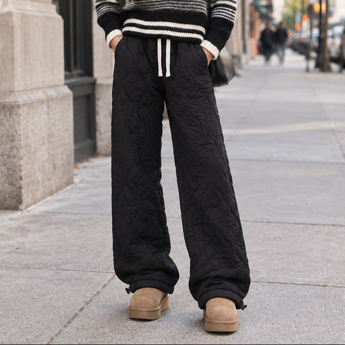 Relaxed Winter Trousers with Warm Plush Lining