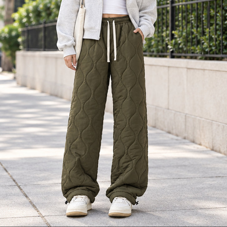 Relaxed Winter Trousers with Warm Plush Lining