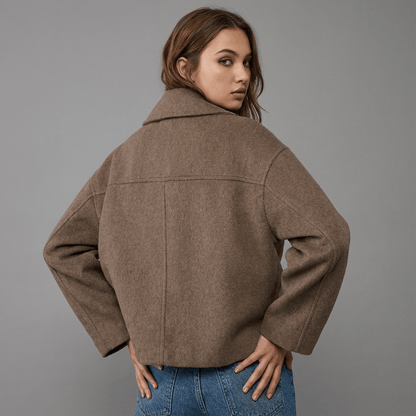 Maren | Women's Double-Breasted Short Coat with Lapel Collar