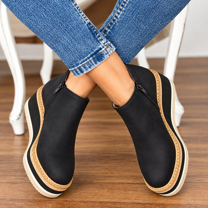 Plateau-Stiefeletten mit Keilabsatz