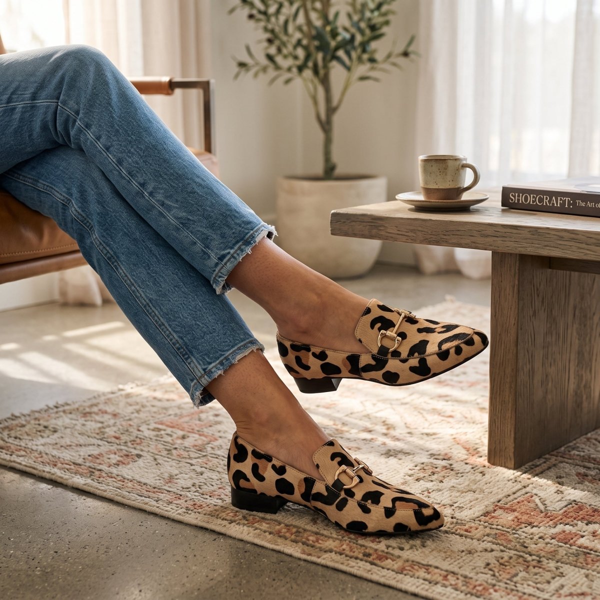 Pointed Toe Metal Detail Slip-On Loafers