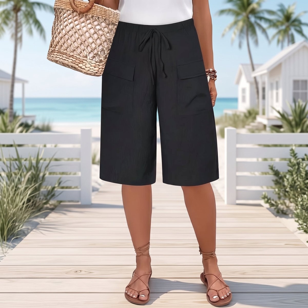 Elastic Waist Casual Comfort Shorts