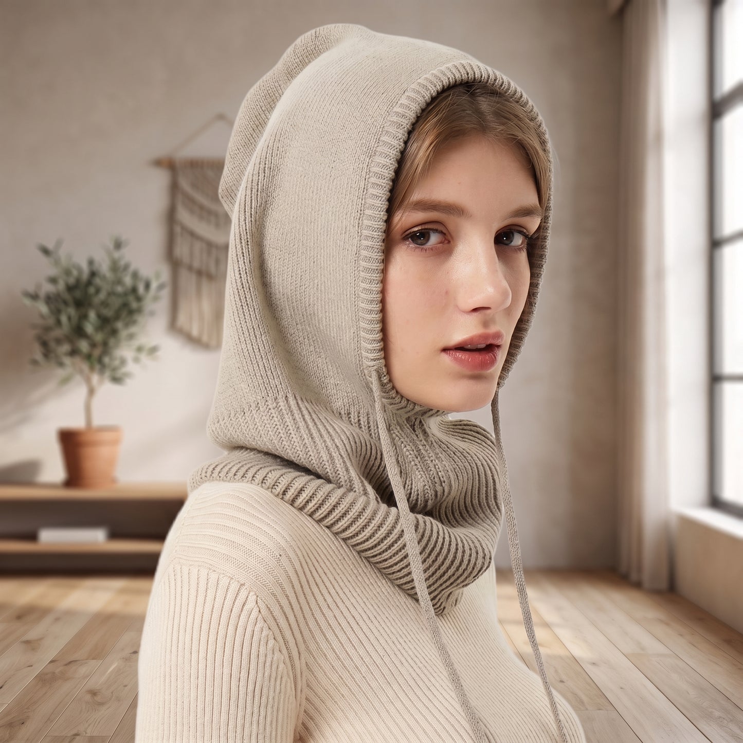 Hooded Hat Neck Scarf