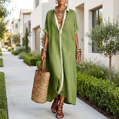 Relaxed Summer Maxi Shirt Dress