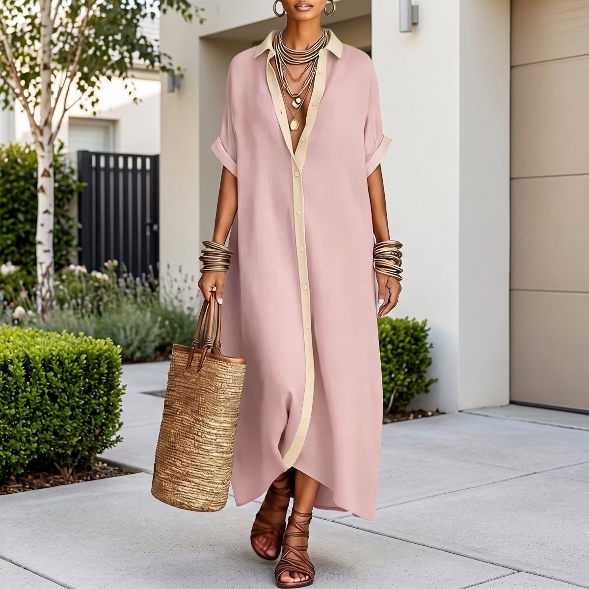 Relaxed Summer Maxi Shirt Dress