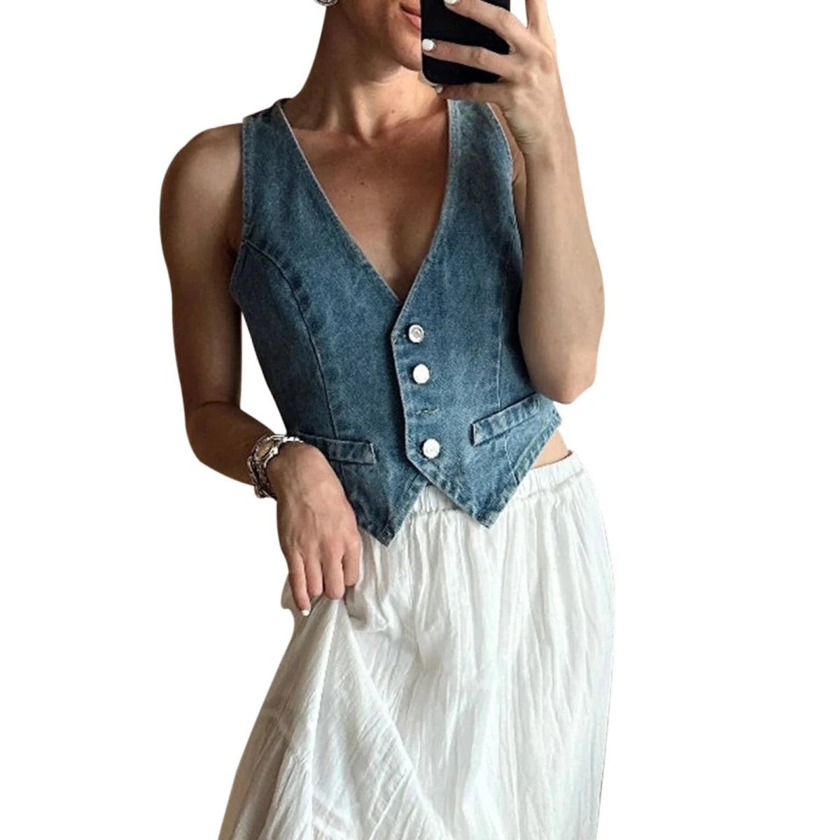 Strukturierte Jeansweste