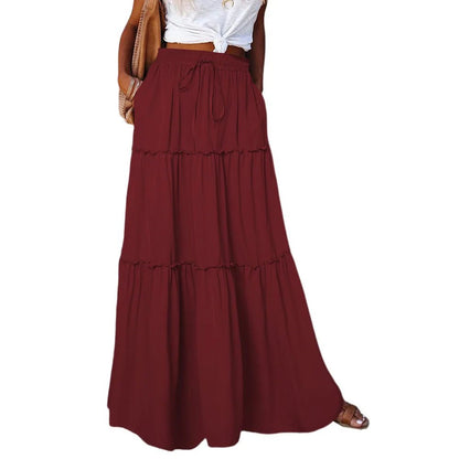 Flowy Layered Ruffle Maxi Skirt