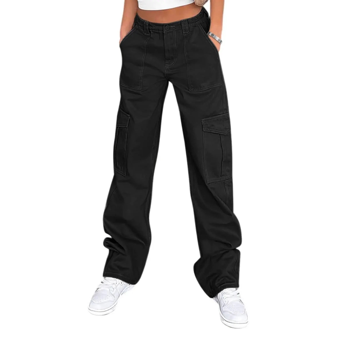 Edgy Cargo Wide Leg Pants