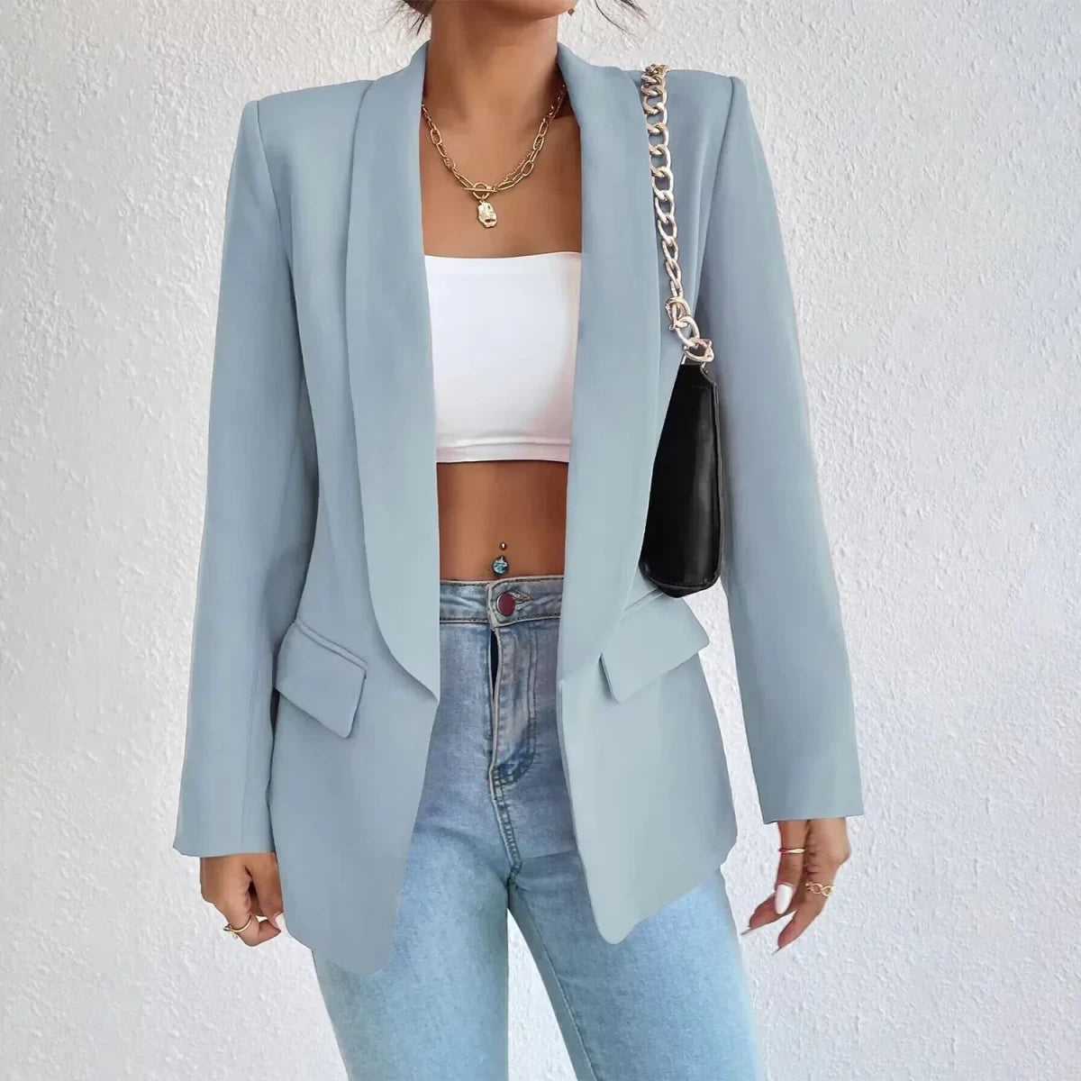 Polished Polyester Blazer