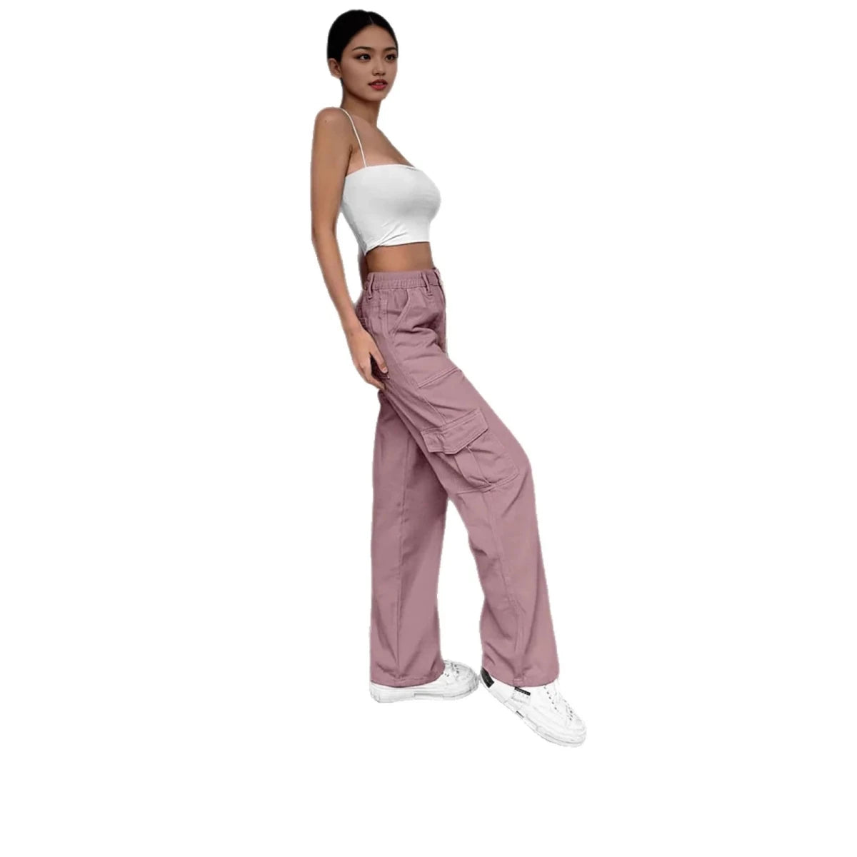Edgy Cargo Wide Leg Pants