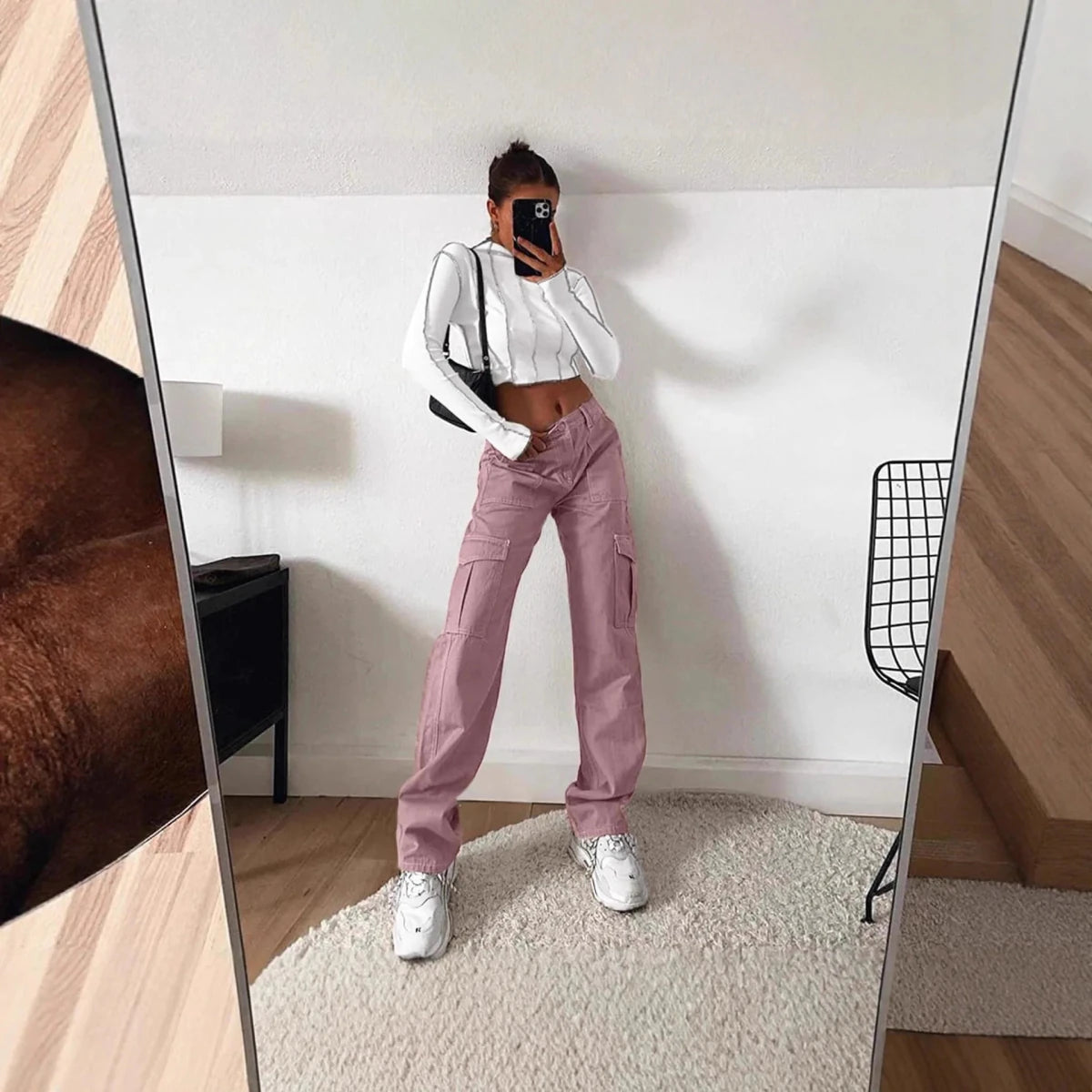 Edgy Cargo Wide Leg Pants