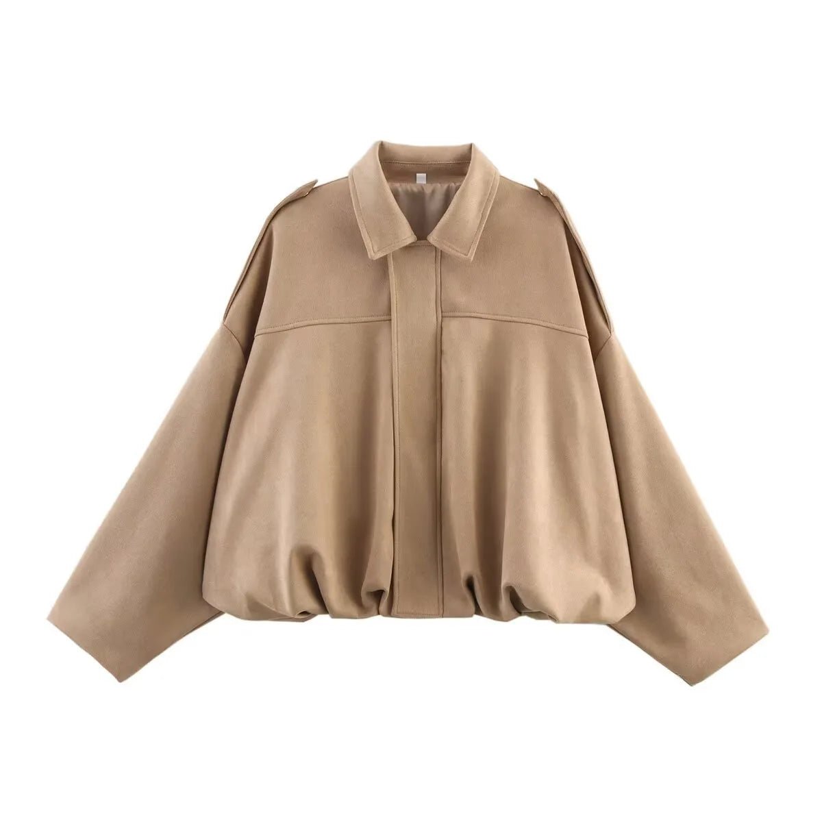Bat Sleeve Zip Up Pilot Jacket Casual Style