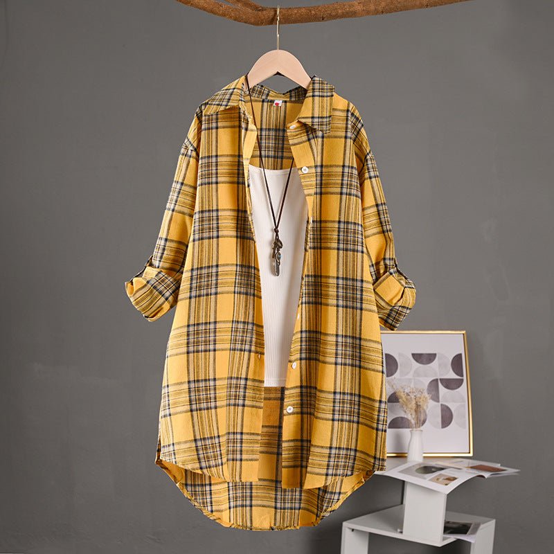 Checked Long Sleeve Fashion Shirts