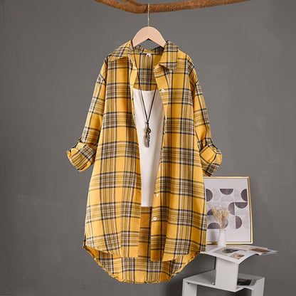 Checked Long Sleeve Fashion Shirts