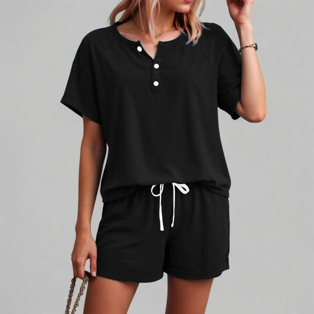 Linen Style Shirt and Shorts Set