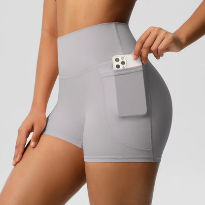 High Waist Pocketed Yoga Shorts