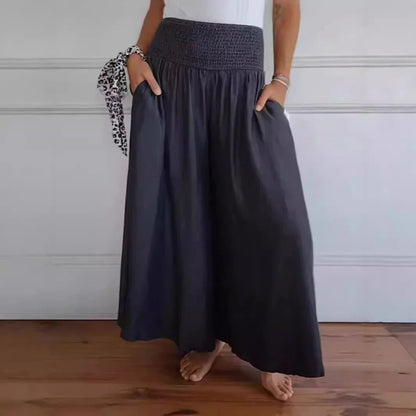 Casual Culotte Skirt Elastic Waist