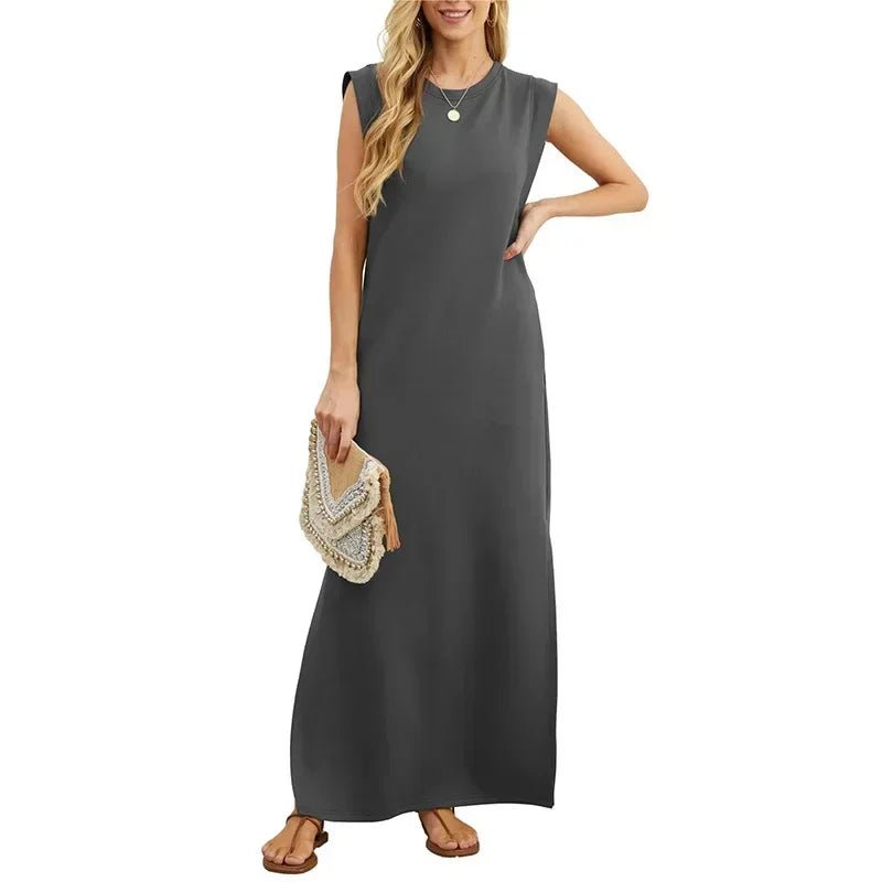Casual Sleeveless Slit Maxi Dress