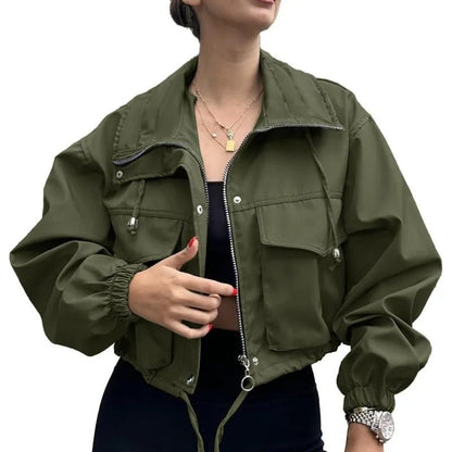 Sleek Cropped Trench Jacket