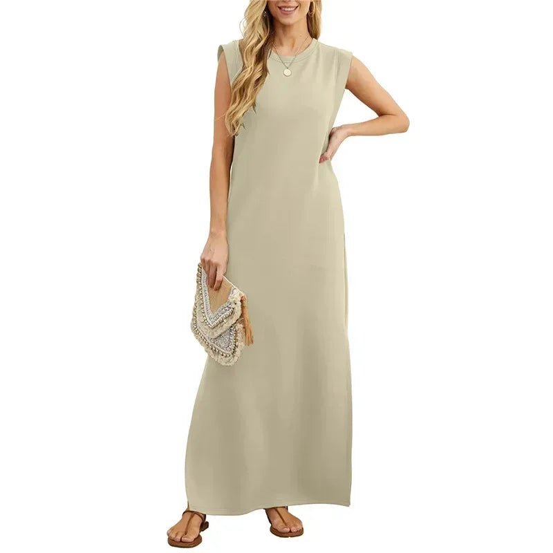 Casual Sleeveless Slit Maxi Dress