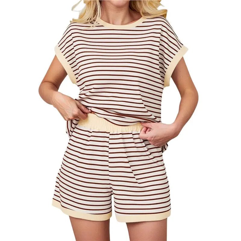 Knit T Shirt And Shorts Lounge Set