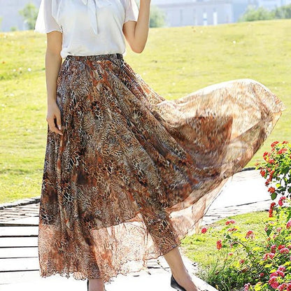 Airy Chiffon Floral Maxi Skirt