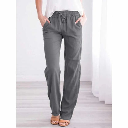 Airy Cotton Linen Drawstring Pants