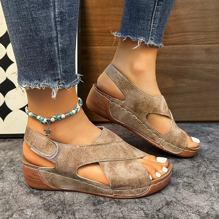 Lightweight Peep Toe Wedge Sandals