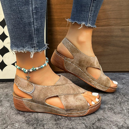 Lightweight Peep Toe Wedge Sandals