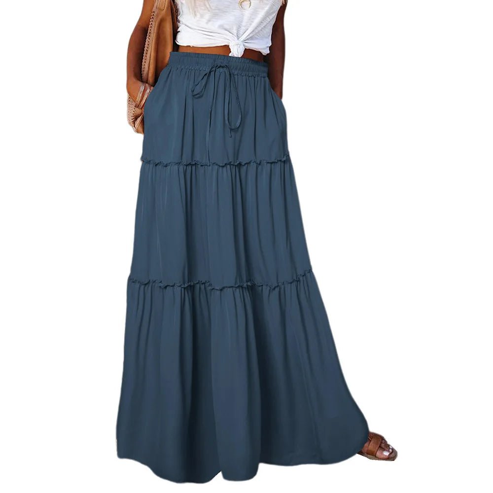 Flowy Layered Ruffle Maxi Skirt