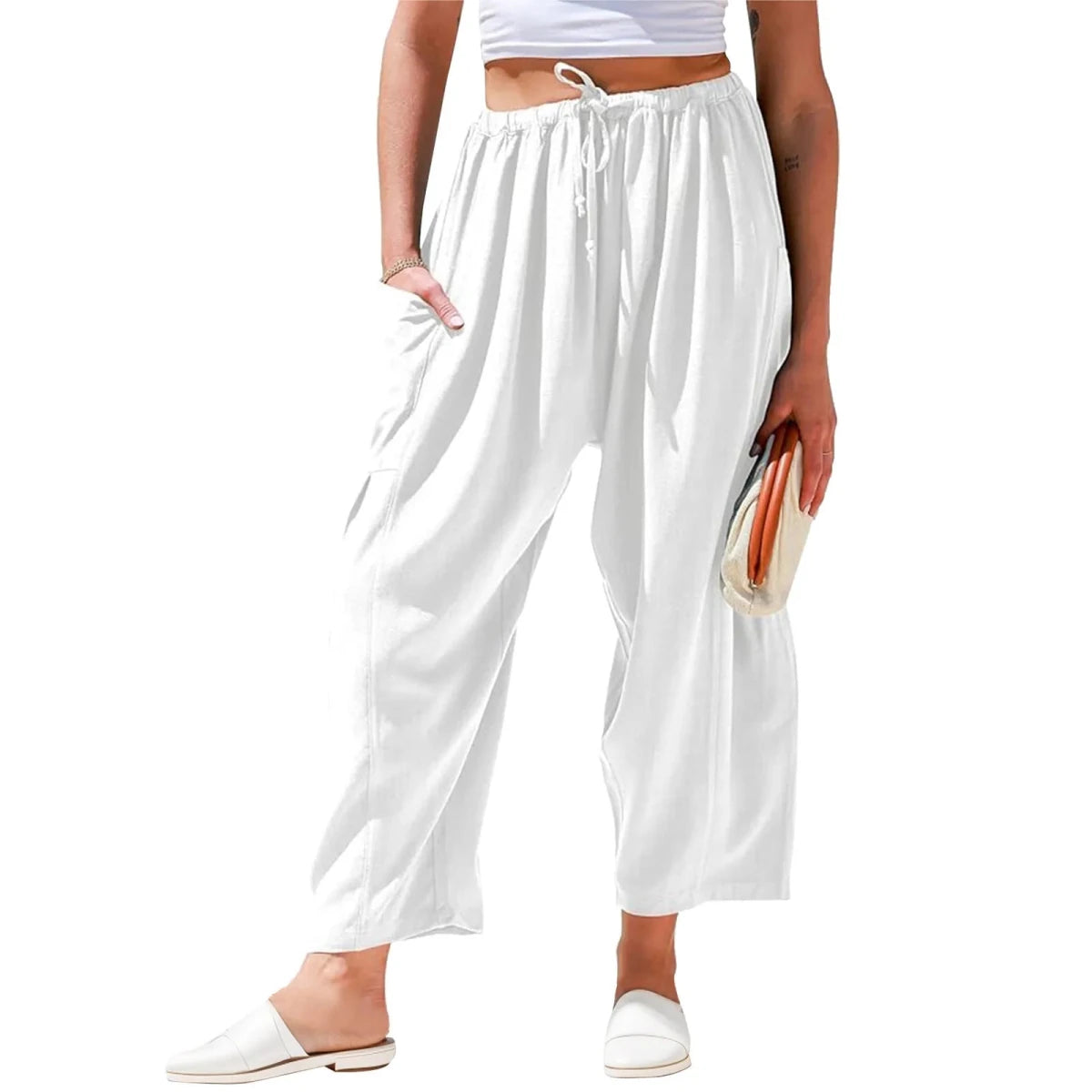 Breathable Linen Wide Leg Pants