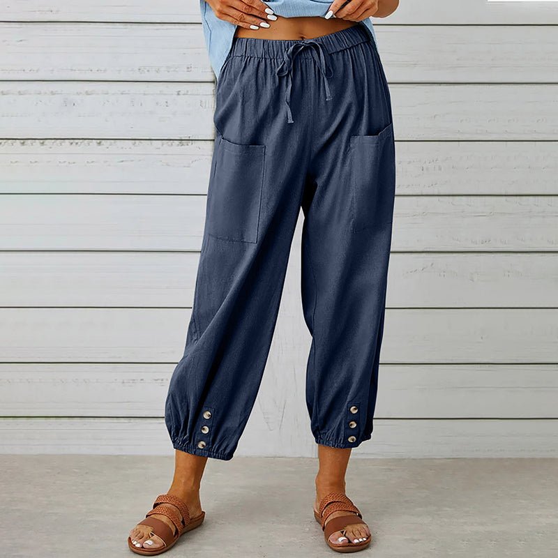 Waist Straight Casual Trousers