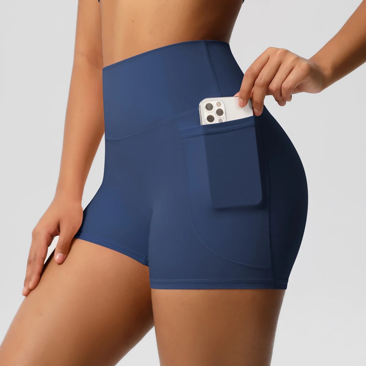 High Waist Pocketed Yoga Shorts