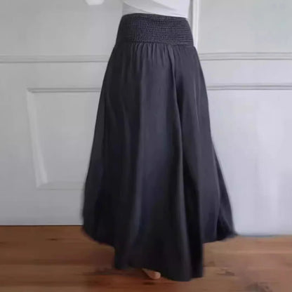 Casual Culotte Skirt Elastic Waist