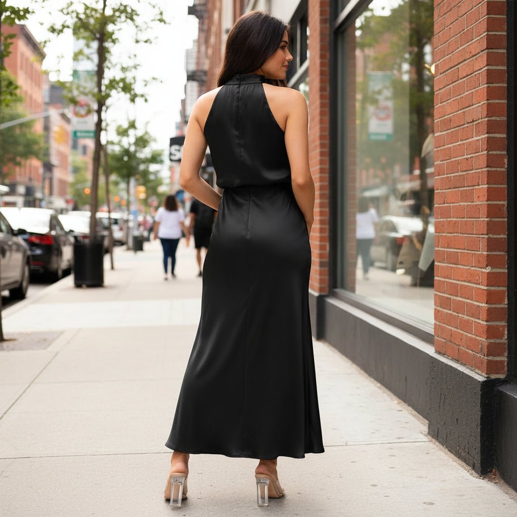 Asymmetrisches Midikleid für den Abend