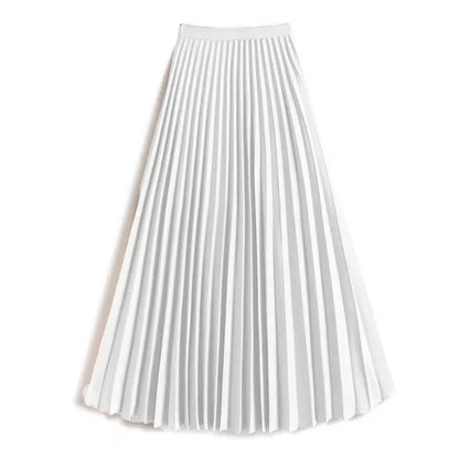 Airy Pleated High Waist Midi Skirt