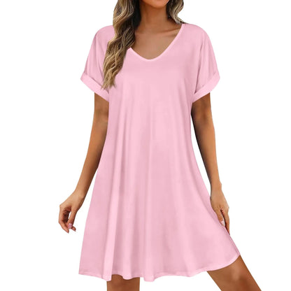 Casual Short Sleeve Swing Beach Dress