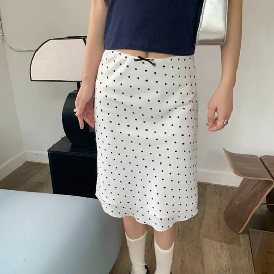 Chic Polka Dot Midi Skirt
