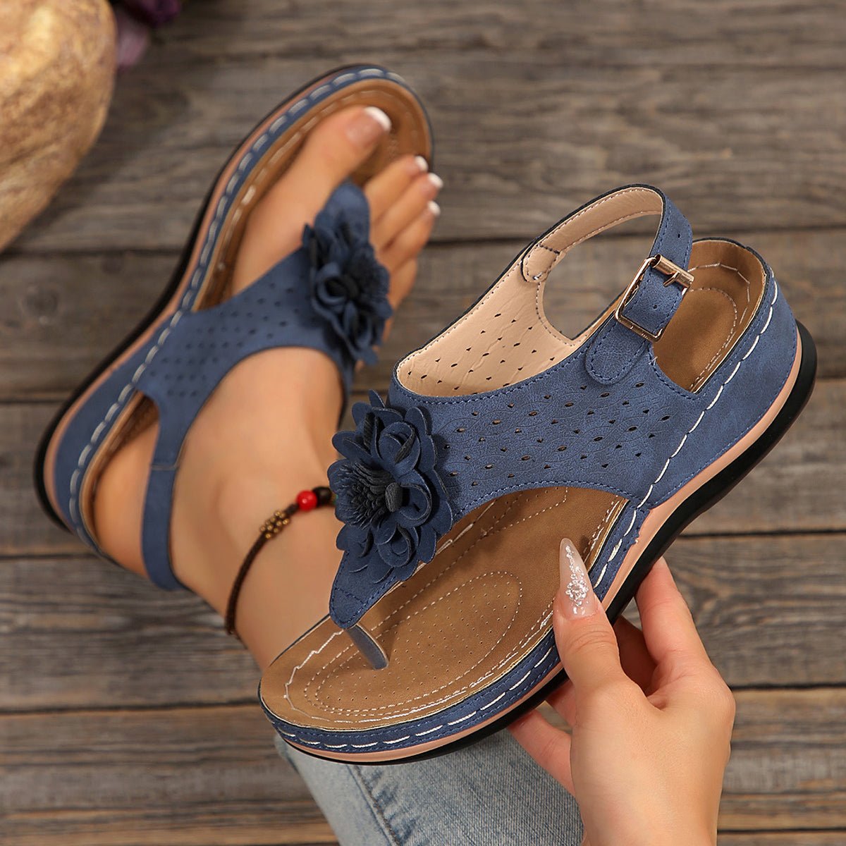 Floral Platform Sandals