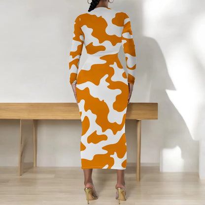 Bold Cow Print Bodycon Dress