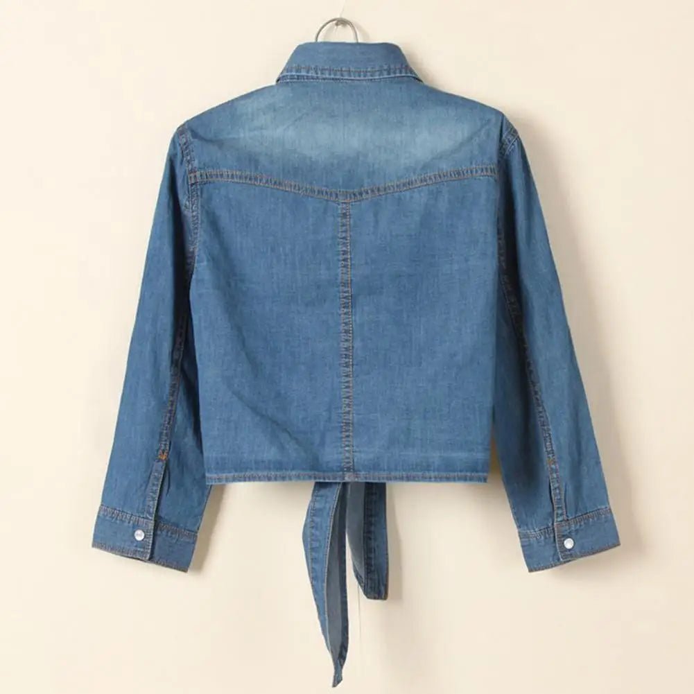 Lässiges Denim-Hemd mit Knoten vorne