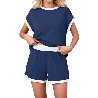 Knit T Shirt And Shorts Lounge Set