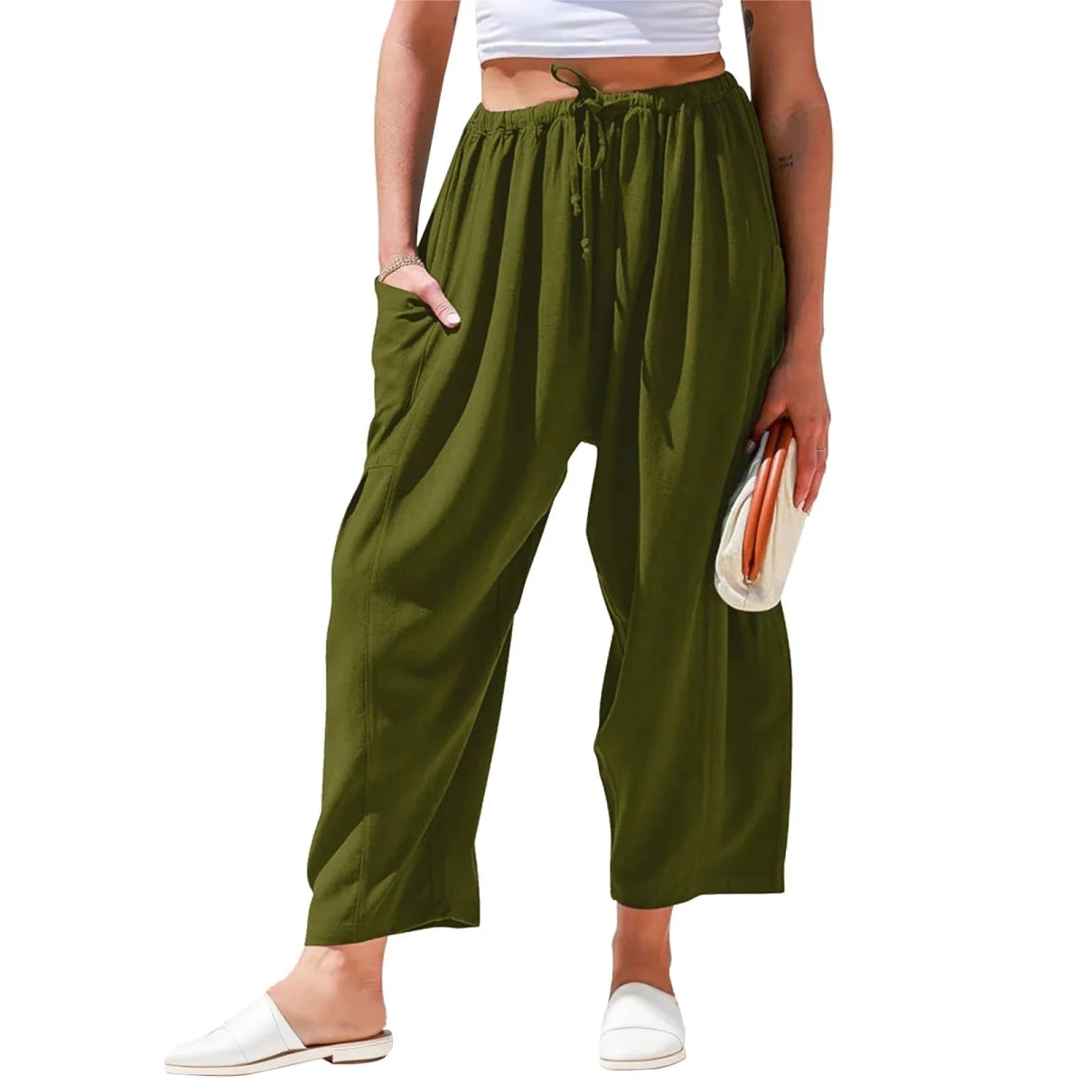 Breathable Linen Wide Leg Pants