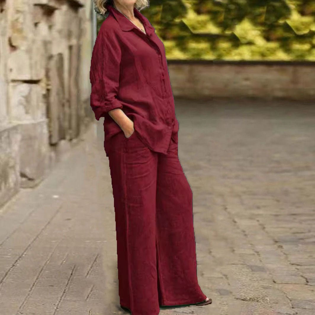 Long Sleeve Wide Leg Trouser Sets