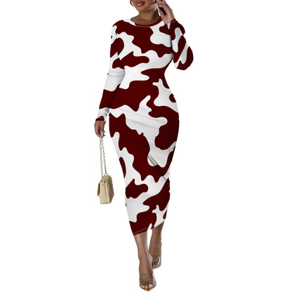 Bold Cow Print Bodycon Dress