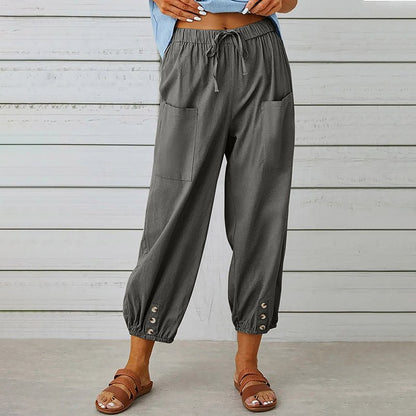 Waist Straight Casual Trousers