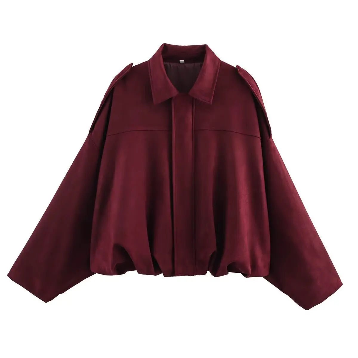 Bat Sleeve Zip Up Pilot Jacket Casual Style