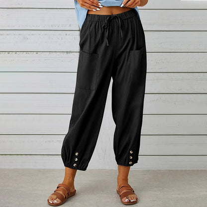 Waist Straight Casual Trousers