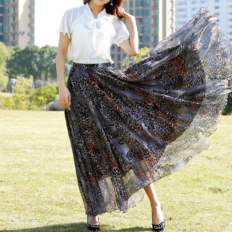 Airy Chiffon Floral Maxi Skirt