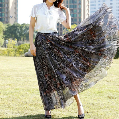 Airy Chiffon Floral Maxi Skirt